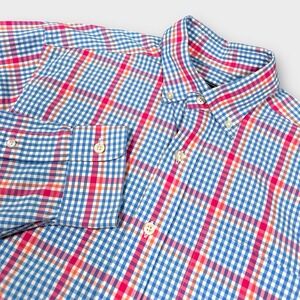 Vineyard Vines Murray Shirt Men's Small Blue Pink Orange Long Sleeve Button Down